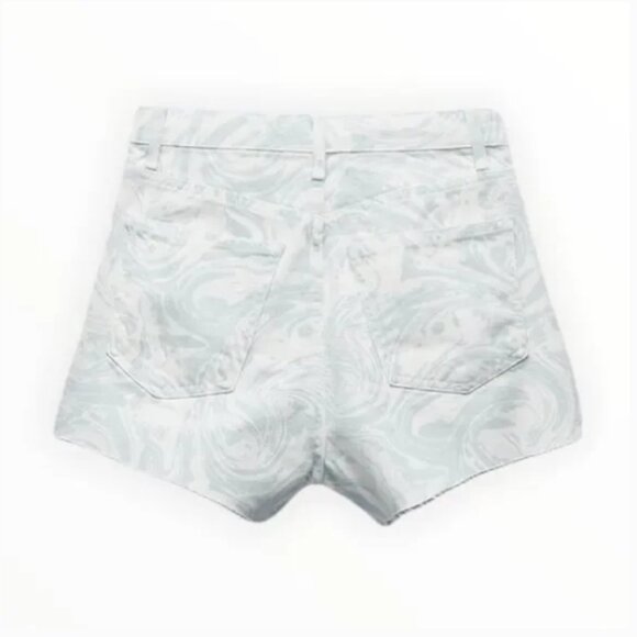 High Rise Printed Shorts Light Blue - Picture 8 of 15